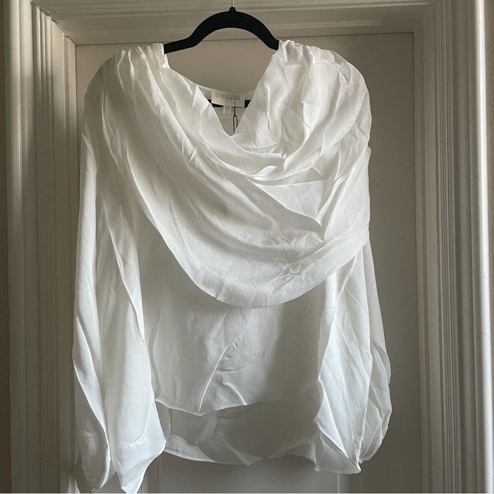 Divine Heritage Silk Draped Cowl Blouse